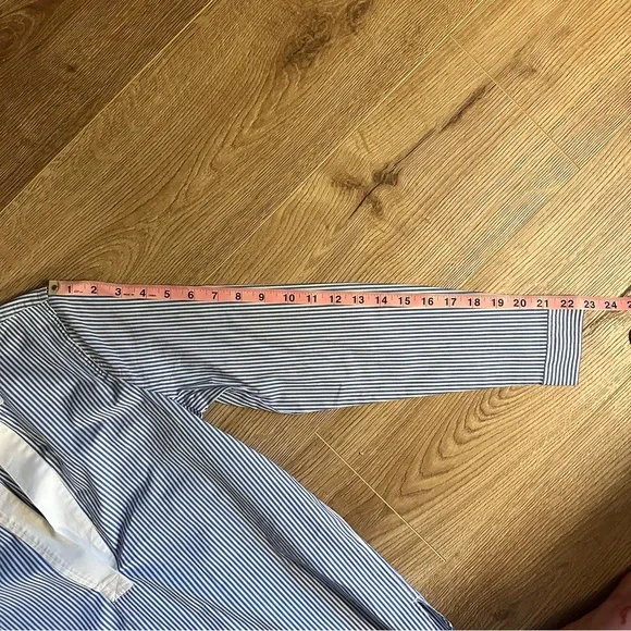 J. Crew Blue Pinstripe Seersucker Collared Tunic in Size XXS - Picture 8 of 11